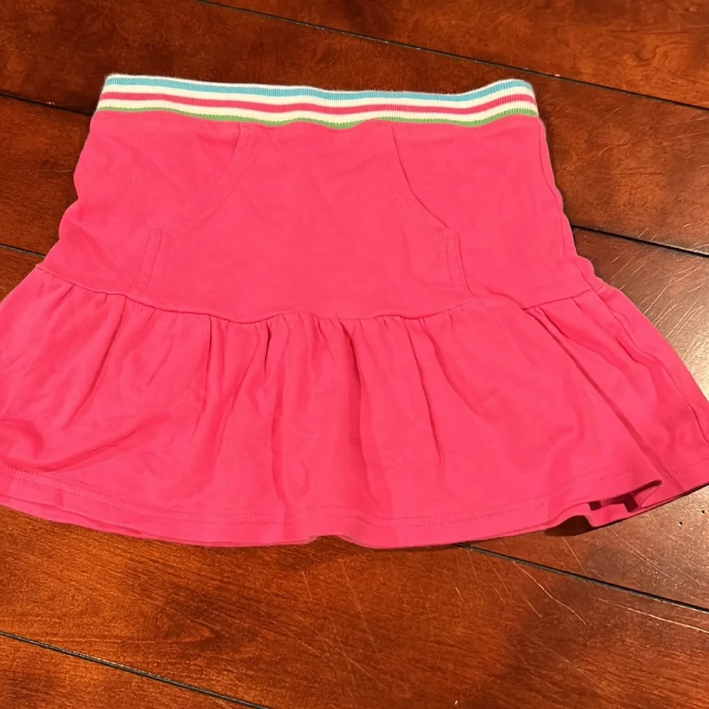 Gymboree Tennis Match Stripe Trim Pink Ruffle Skort Size 7